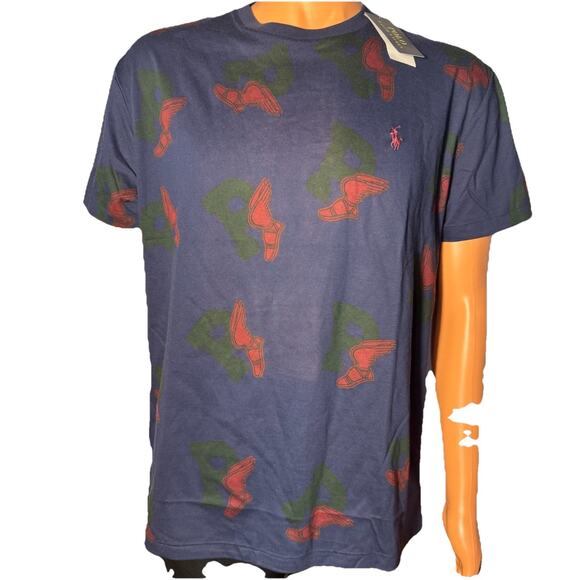 Polo Ralph Lauren Men's Medium Navy Polo Wing T ShirtMSRP $59 - Picture 1 of 8